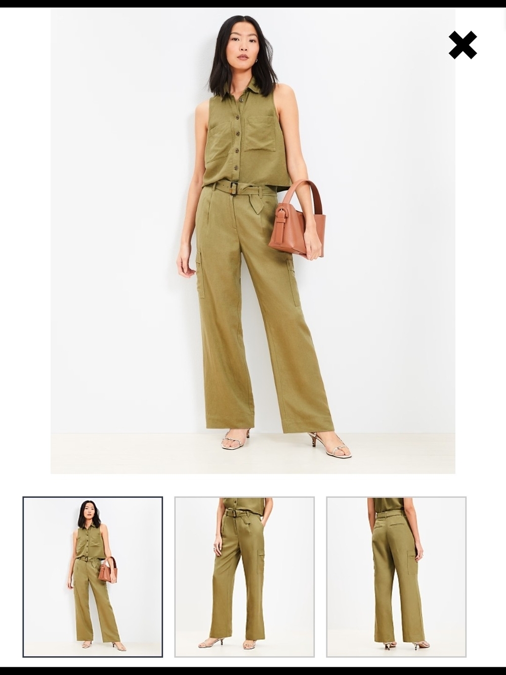 Utility Linen Pants in Olive